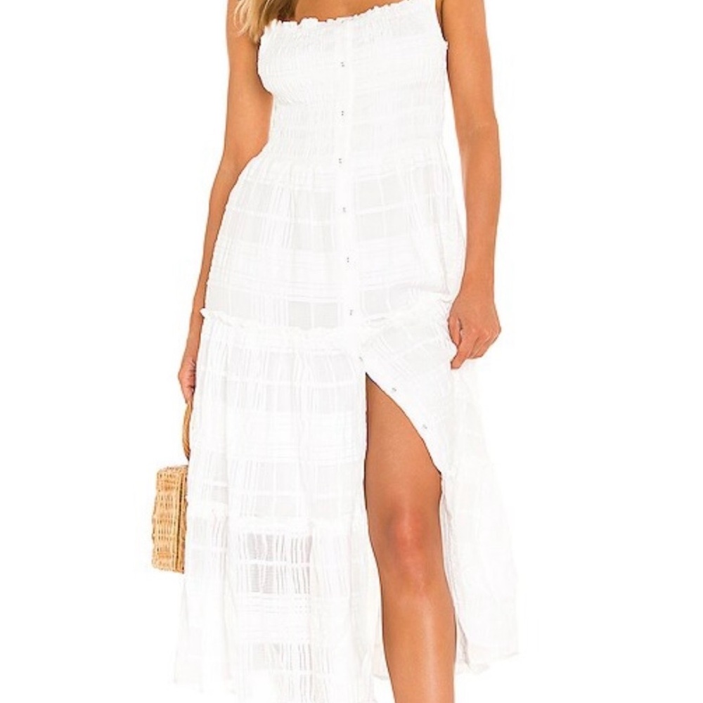 ASTR Dita dress in white White Strapless Button-Front Maxi Dress